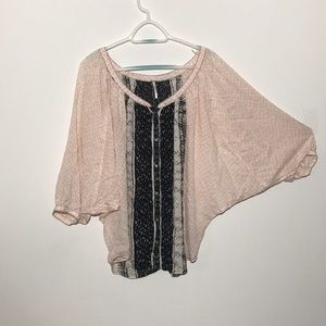 Free People Blouse Oversized Boho Dolman sleeve
